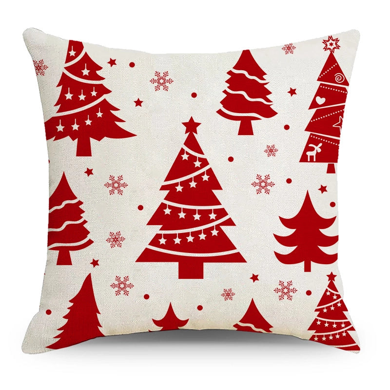 Fashion Christmas Tree Christmas Socks Letter Linen Pillow Cases