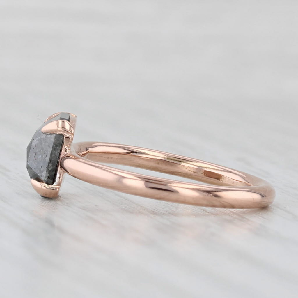 New Custom 1.44ct Galaxy Diamond Solitaire Ring 14k Rose Gold Size 6 Octagon Cut