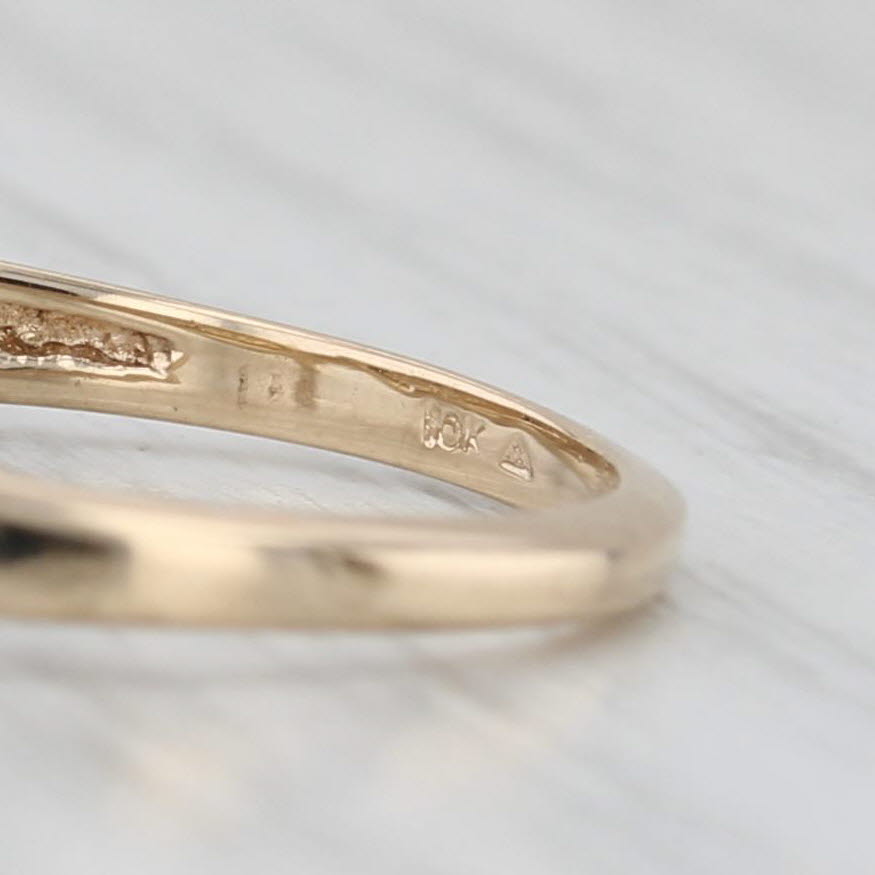 Diamond Solitaire Bypass Ring 10k Yellow Gold Size 7 Promise