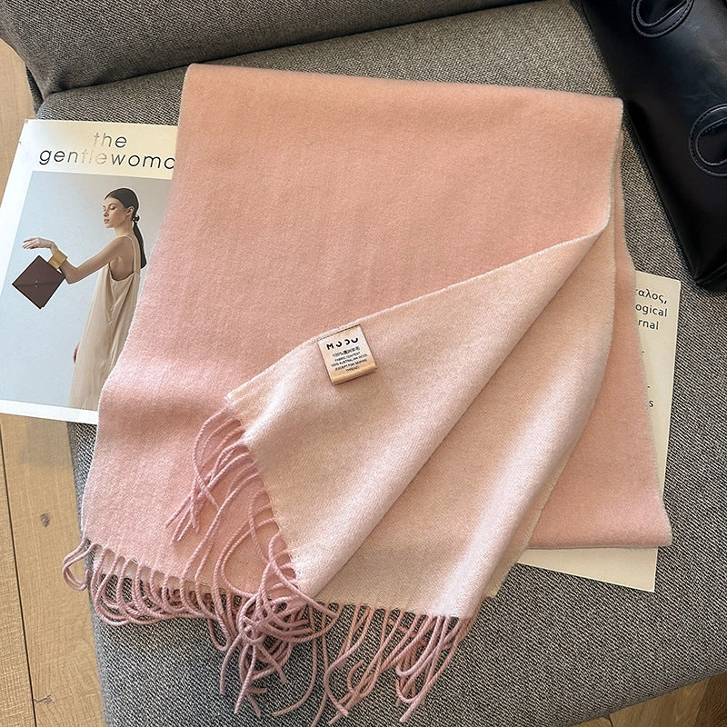 Unisex Elegant Solid Color Fleece Scarf