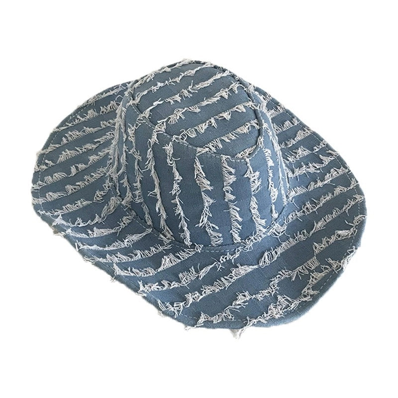 Unisex Cowboy Style Plaid Big Eaves Fedora Hat