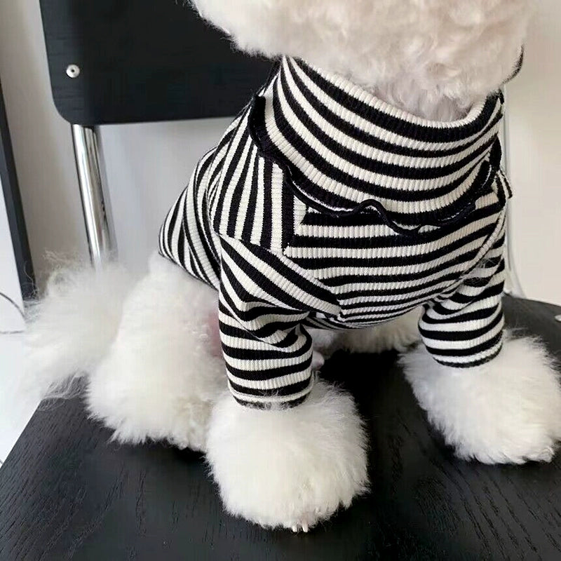 Smile Face Striped Two Legs Dog Clothes