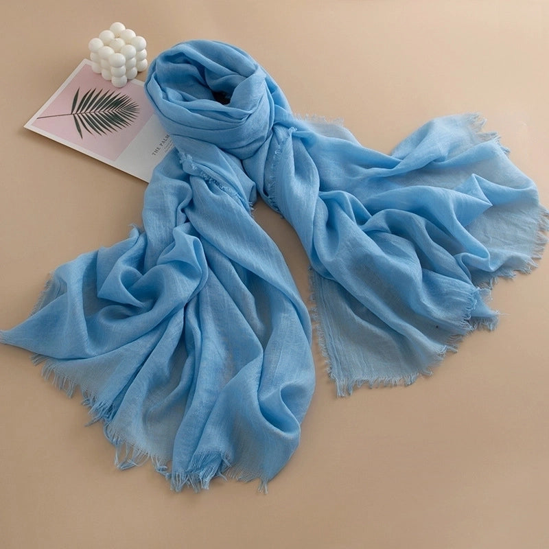 Spring And Summer New Solid Color Thin Scarf High Sense Female All-Matching Long Air Conditioning Shawl Sunscreen Scarf Scarf