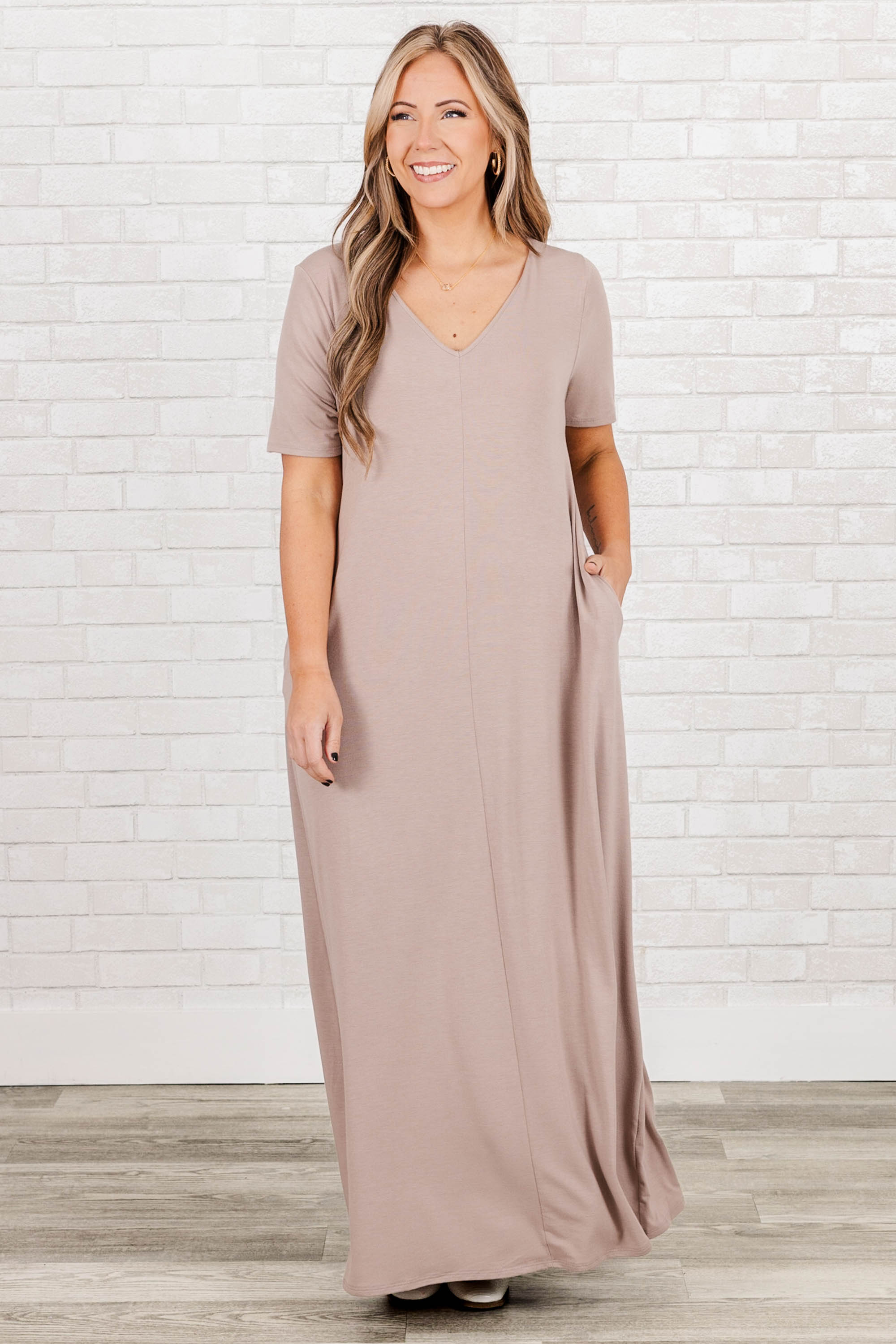 Makin' Waves Maxi Dress. Ash Mocha