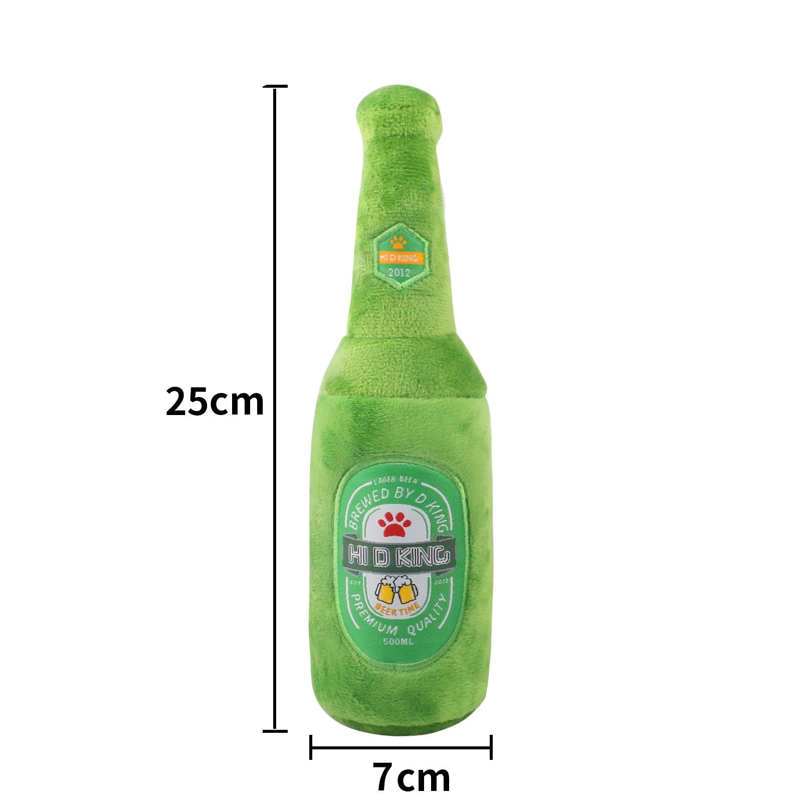 Squeaky Plush Beer Bottle Pet Toy