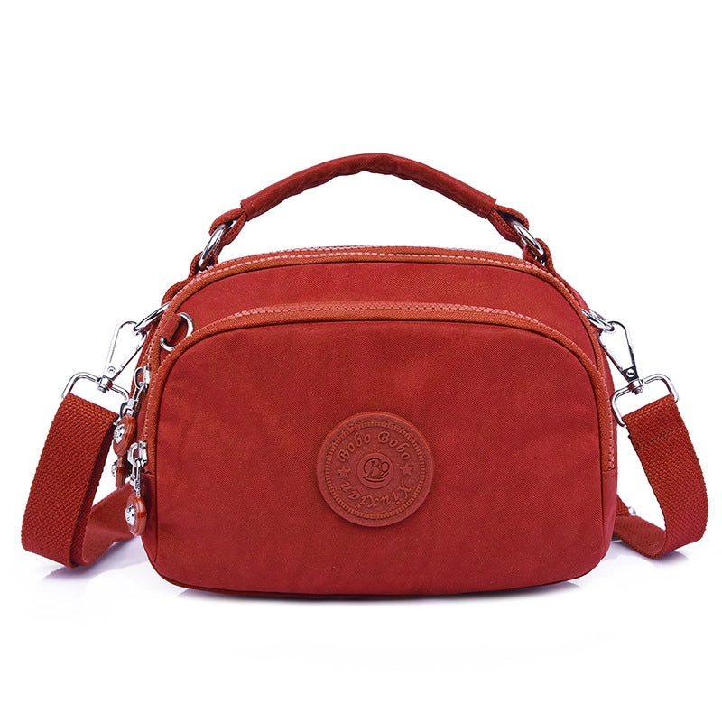 Women's Small Nylon Solid Color Basic Classic Style Square Zipper Crossbody Bag