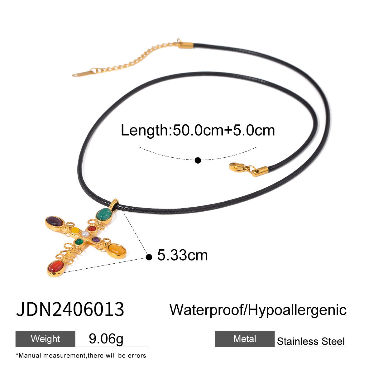 Jie Ding Black Rope Titanium Steel Necklace Niche Design Clavicle Chain Hot Style Stainless Steel