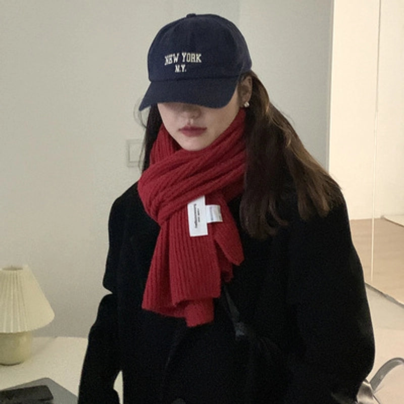 Klein Blue Thickened Knitted Wool Scarf Women's Winter  Good Riding Scarf Day Gift For Boys