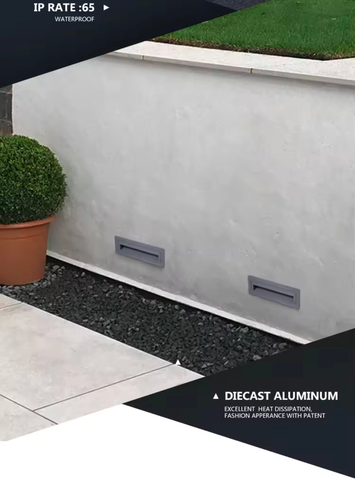 Modern Recessed Wall Light - Black. Gray. White Options