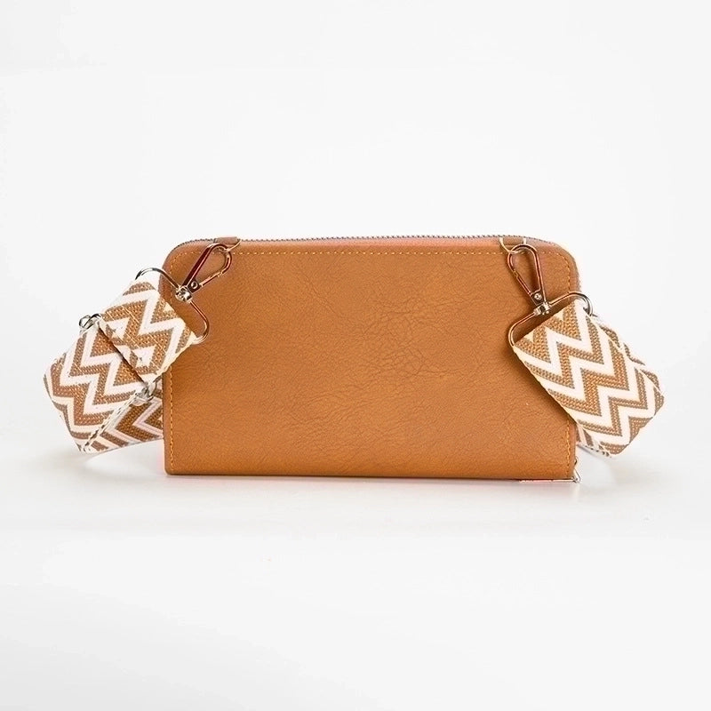 Women's Small Pu Leather Color Block Elegant Flip Cover Square Bag