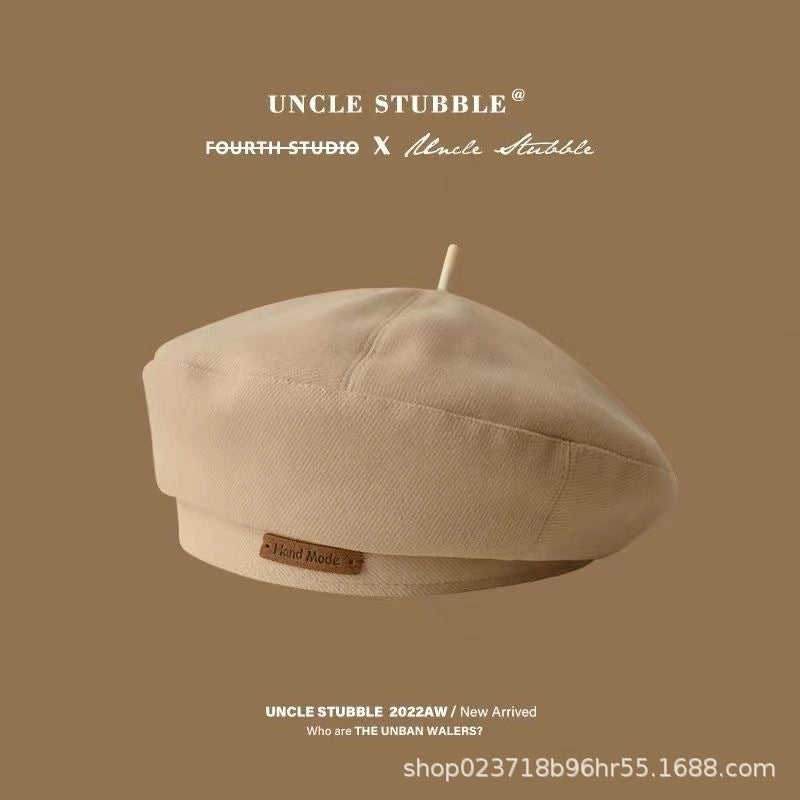 Love Beret Love 2025 Women Autumn And Winter New Woolen Hat Big Head Circumference Face Small