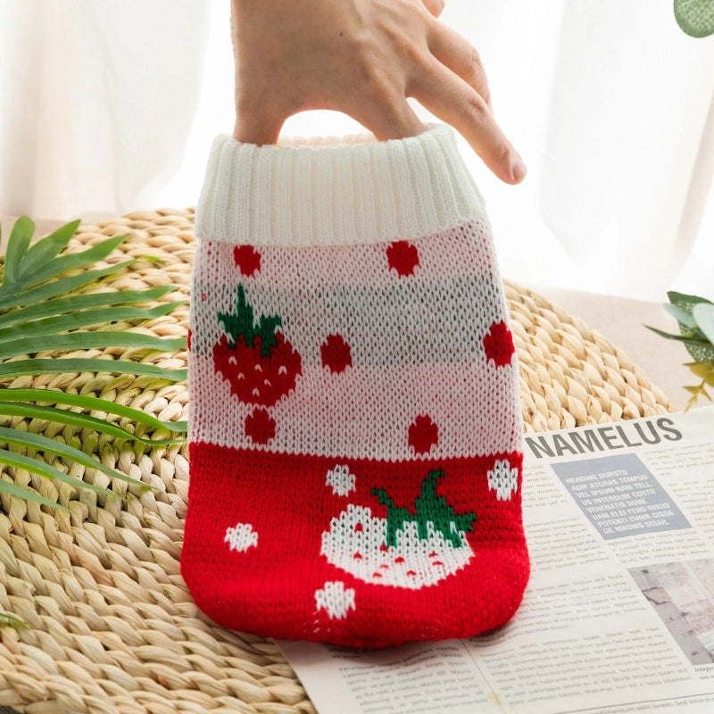 Casual Yarn Christmas Animal Fruit Pet Clothing 1 Piece