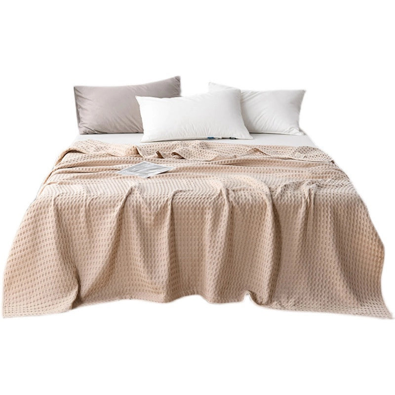 Adult Waffle Pure Cotton Towel Quilt Cotton Gauze Cover Blanket Lunch Break Towel Blanket Summer Cool Quilt Gauze Quilt Towel Quilt