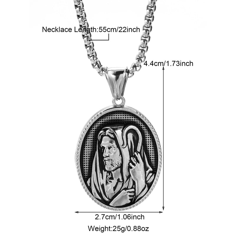Modern Style Classic Style Portrait Cross Solid Color 304 Stainless Steel 18K Gold Plated Round Pendant Necklace
