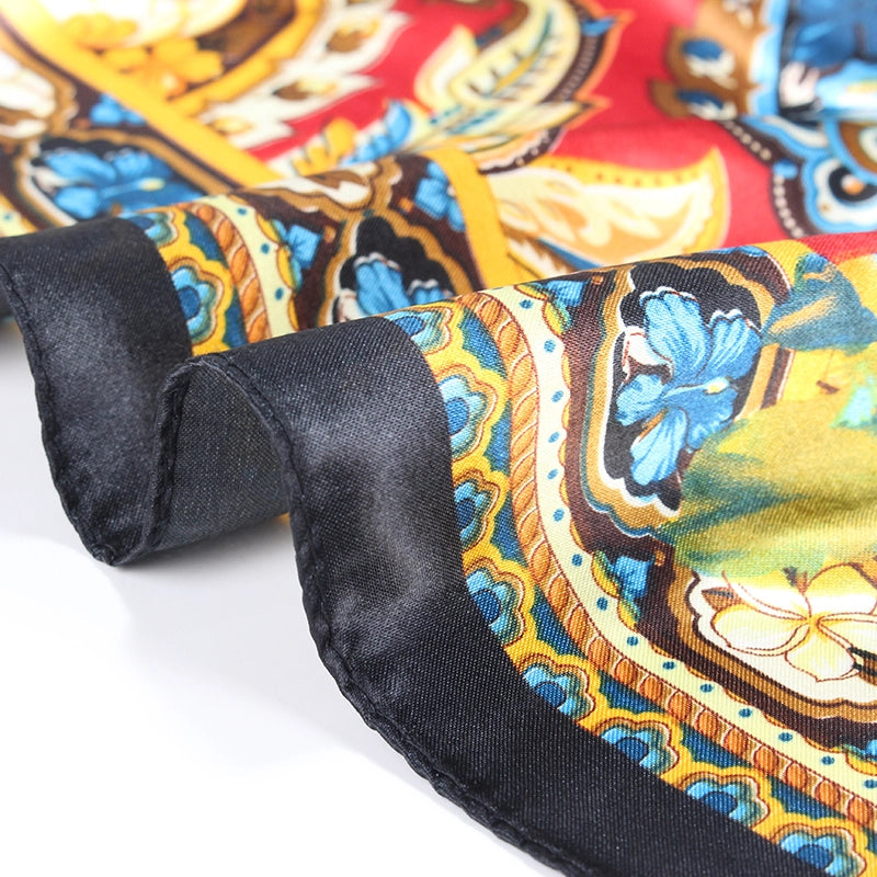 Women's Casual Vintage Style Ethnic Style Paisley Satin Printing And Dyeing Silk Scarf