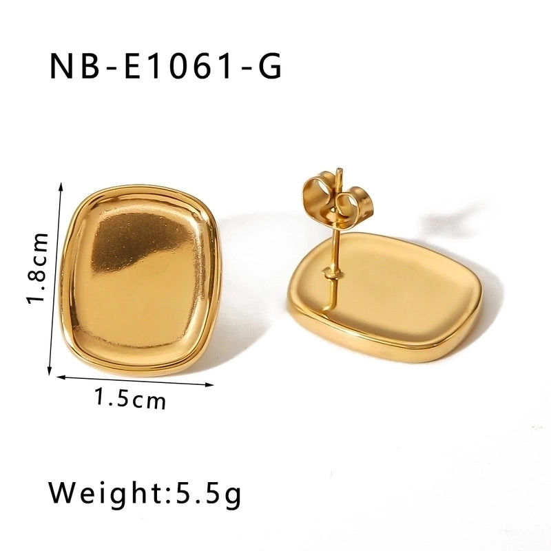 1 Pair IG Style Vintage Style C Shape Heart Shape Lingge Plating Pleated Inlay 304 Stainless Steel Pearl Zircon 18K Gold Plated Ear Studs