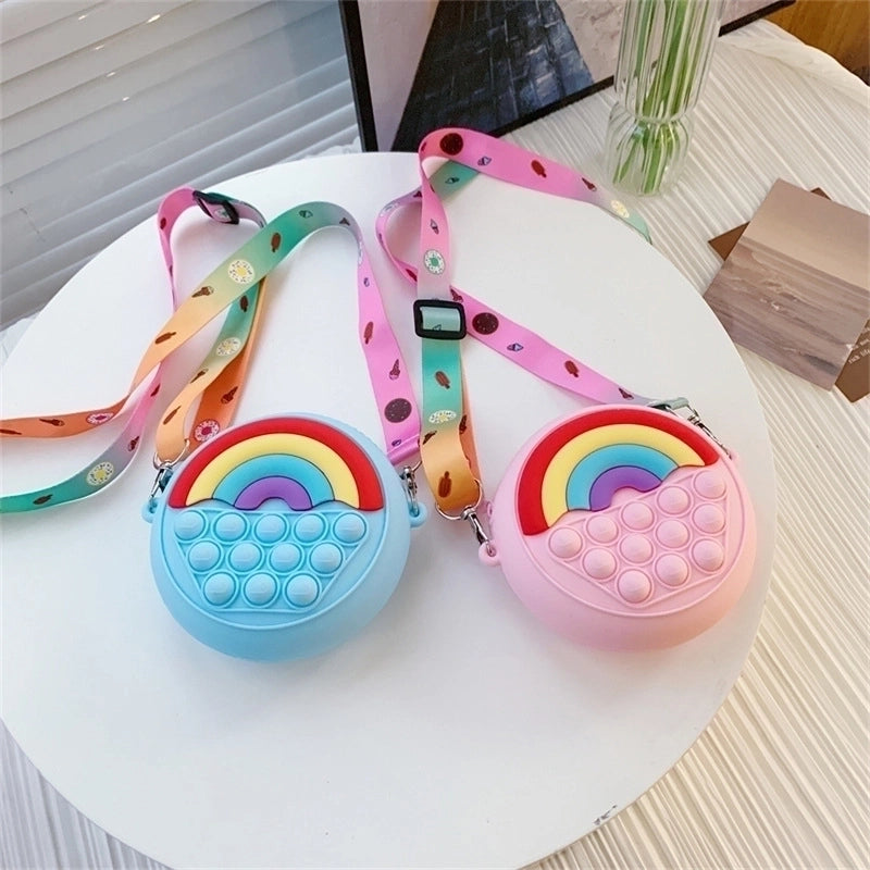 Kid's Rainbow Silica Gel Zipper Kids Wallets