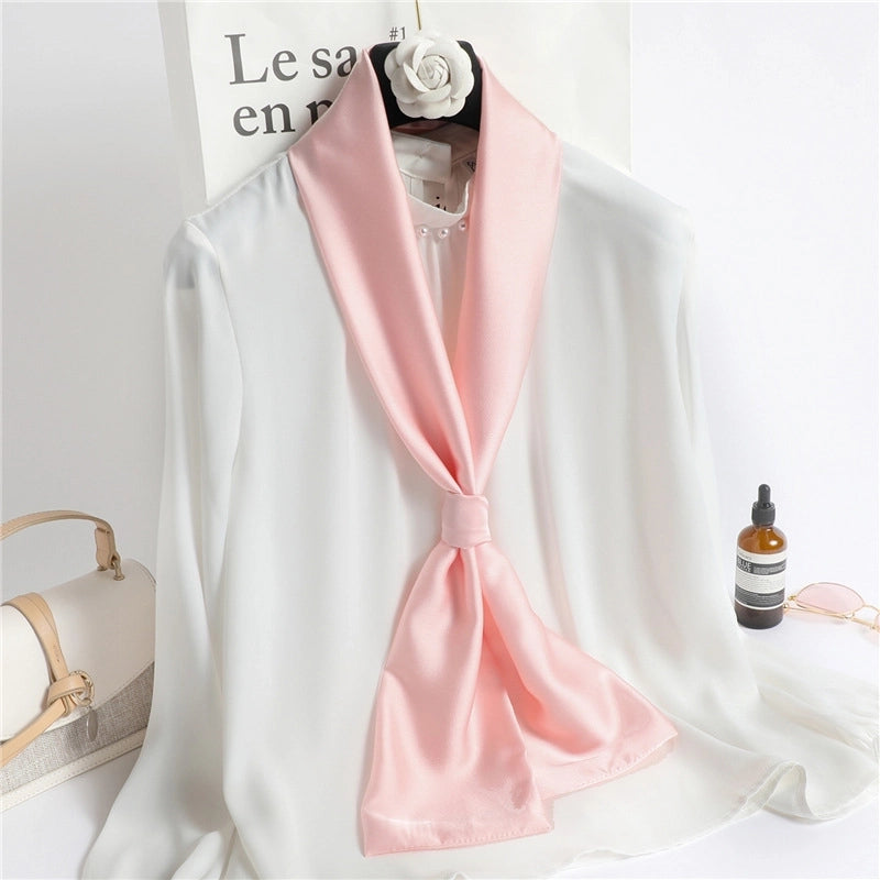 Women's Minimalist Classic Style Solid Color Polyester Silk Scarf