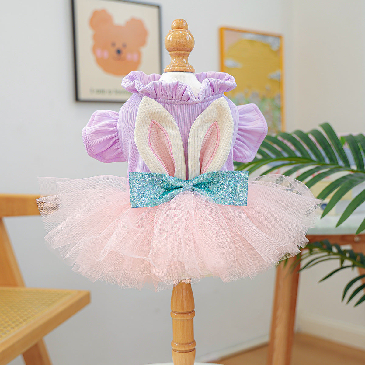 Rabbit Ear Decor Dog Cat Princess Dress