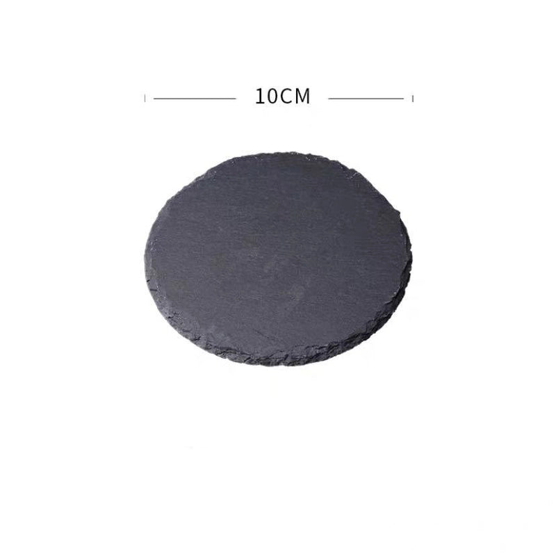 Slate Dinner Plate Dessert Sushi Plate Western Food Black Slate Plate Tableware Flat Plate Barbecue Steak Plate