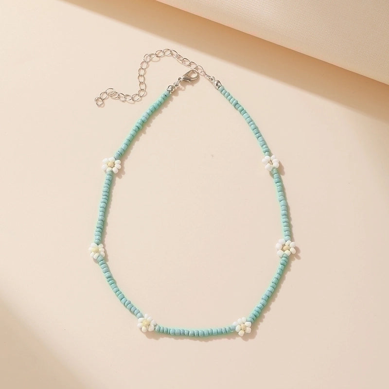 12 Pieces Minimalist Geometric Beaded Inlaid Pearls Women's Necklace