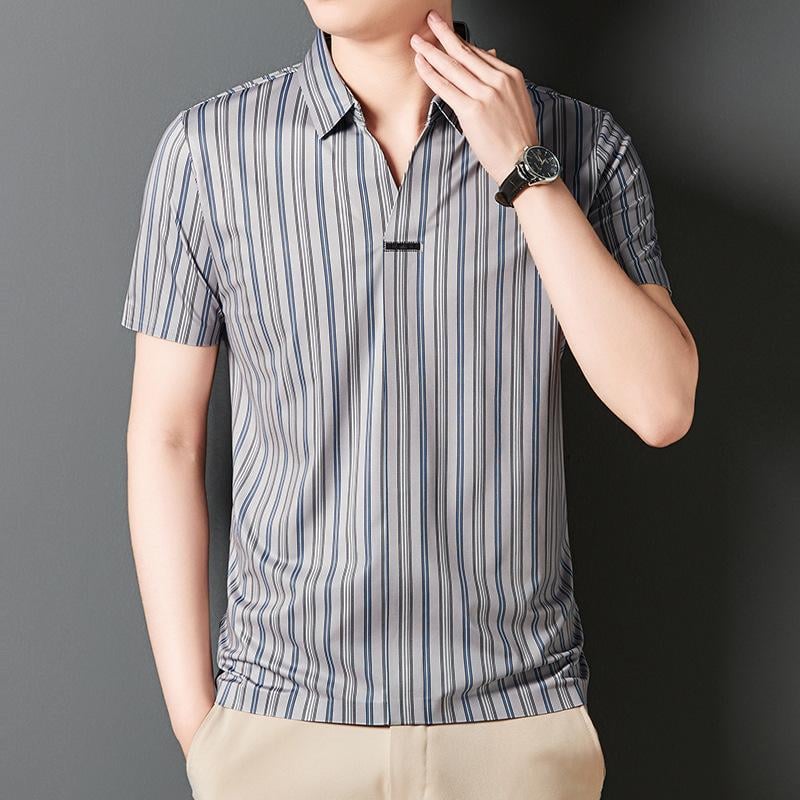 Men's Summer Striped Short Sleeve Shirt(49% OFF)