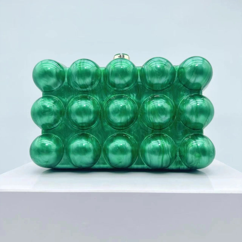 White Rose Red Green Arylic Solid Color Square Evening Bags