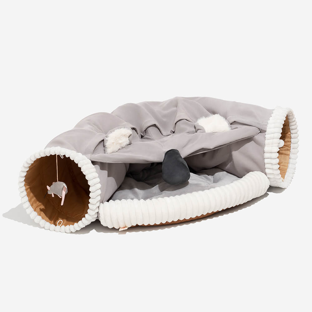 Koalaing 2 in 1 Foldable Indoor Soft Cat Tunnel Bed