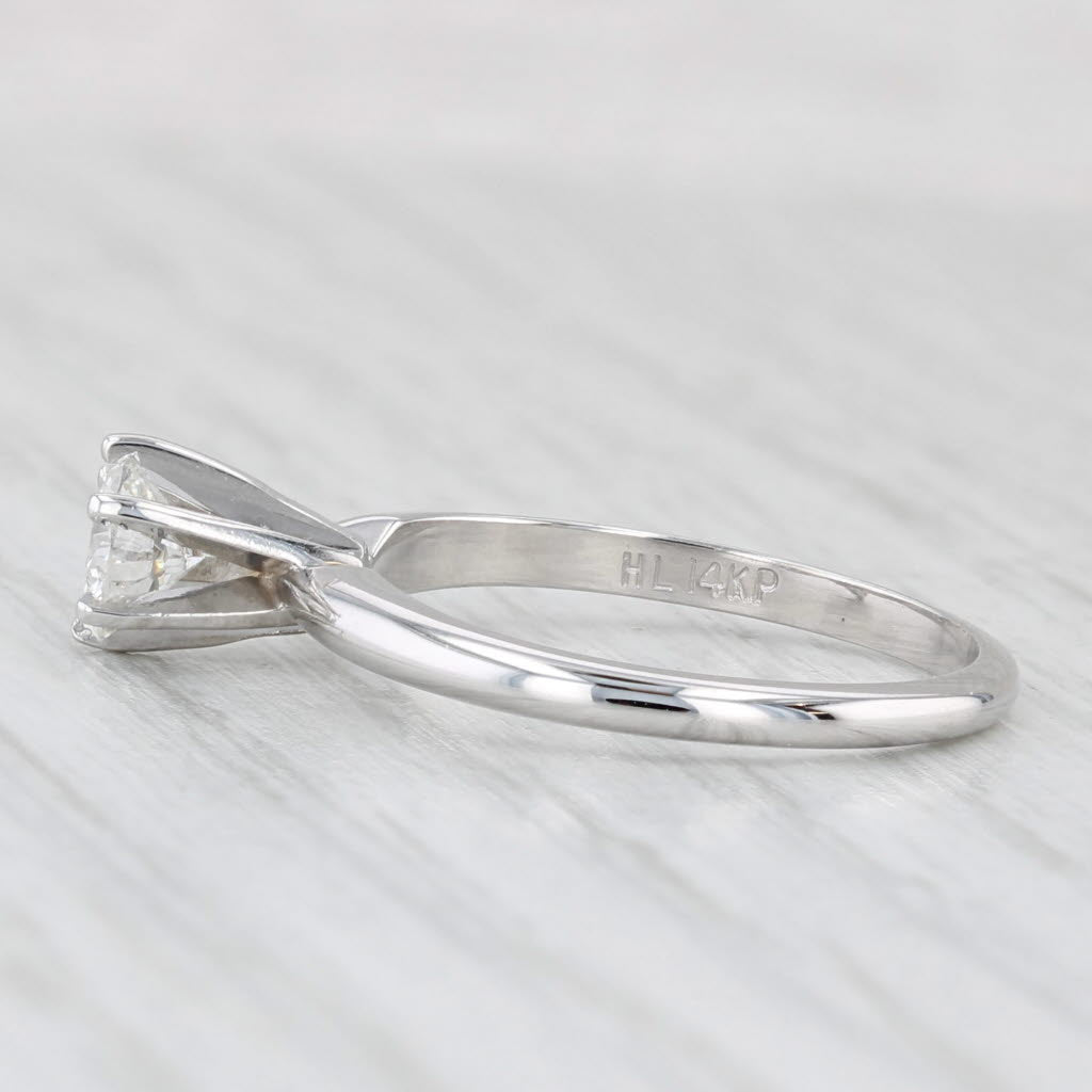 0.45ct Round Diamond Solitaire Engagement Ring 14k White Gold Size 6