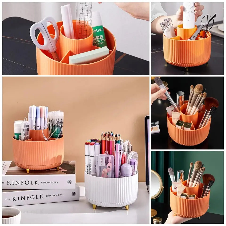 360° ROTATING COSMETIC BRUSH ORGANIZER