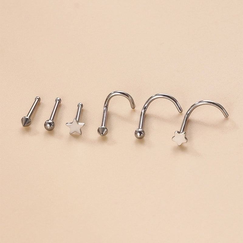 1 Piece Nose Rings & Studs Fashion Geometric Star 316L Stainless Steel  Plating
