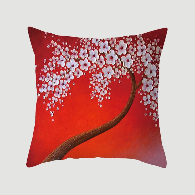 Modern Style Pastoral Letter Plant Linen Pillow Cases Couch & Sofa Decor