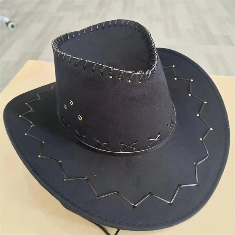 New Fashion Chicken Skin Deerskin Velvet Knight Western Cowboy Hat Camouflage Cloth Hat Travel Sun Hat Straw Hat