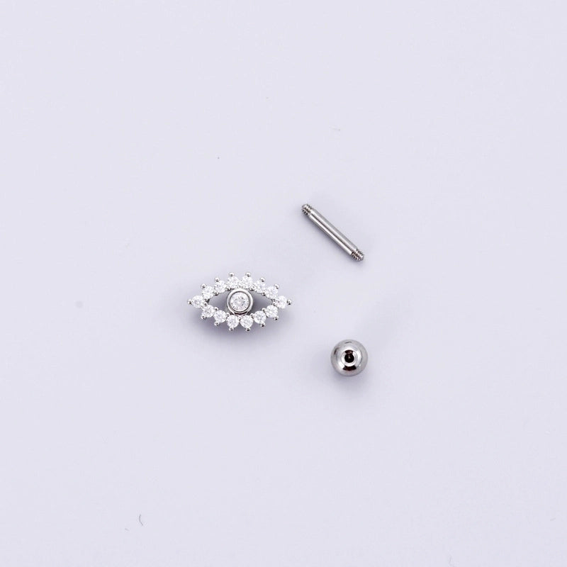 1 Piece Ear Cartilage Rings & Studs Fashion Eye 316L Stainless Steel  Copper Plating Inlay Zircon
