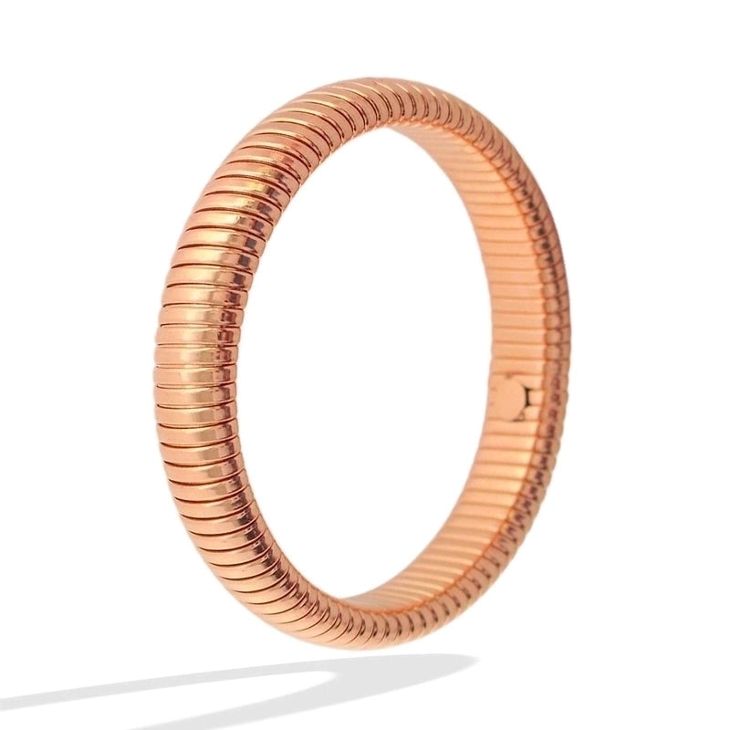 Streetwear Solid Color 304 Stainless Steel 18K Gold Plated Bangle In Bulk