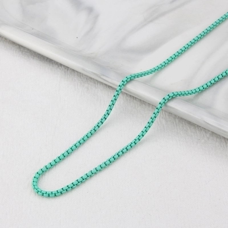 Casual Minimalist Solid Color Titanium Steel Stoving Varnish Necklace