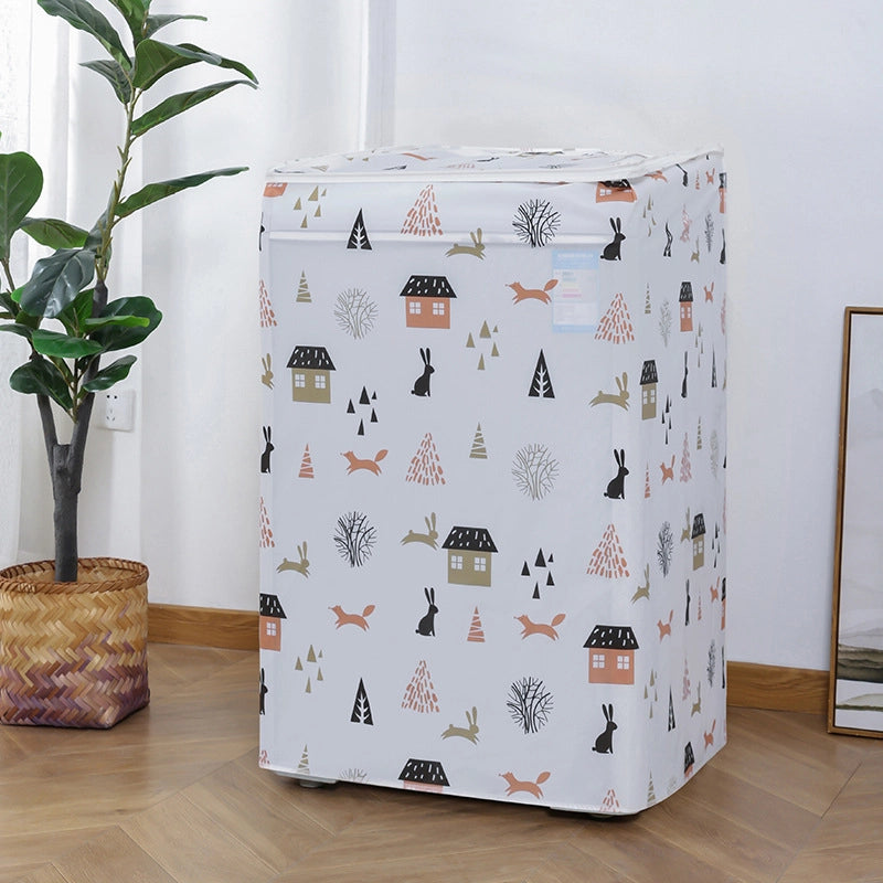 PEVA Printing Thickened Waterproof Washing Machine Dust Cover Household Washing Machine Flip Drum Dust Cover