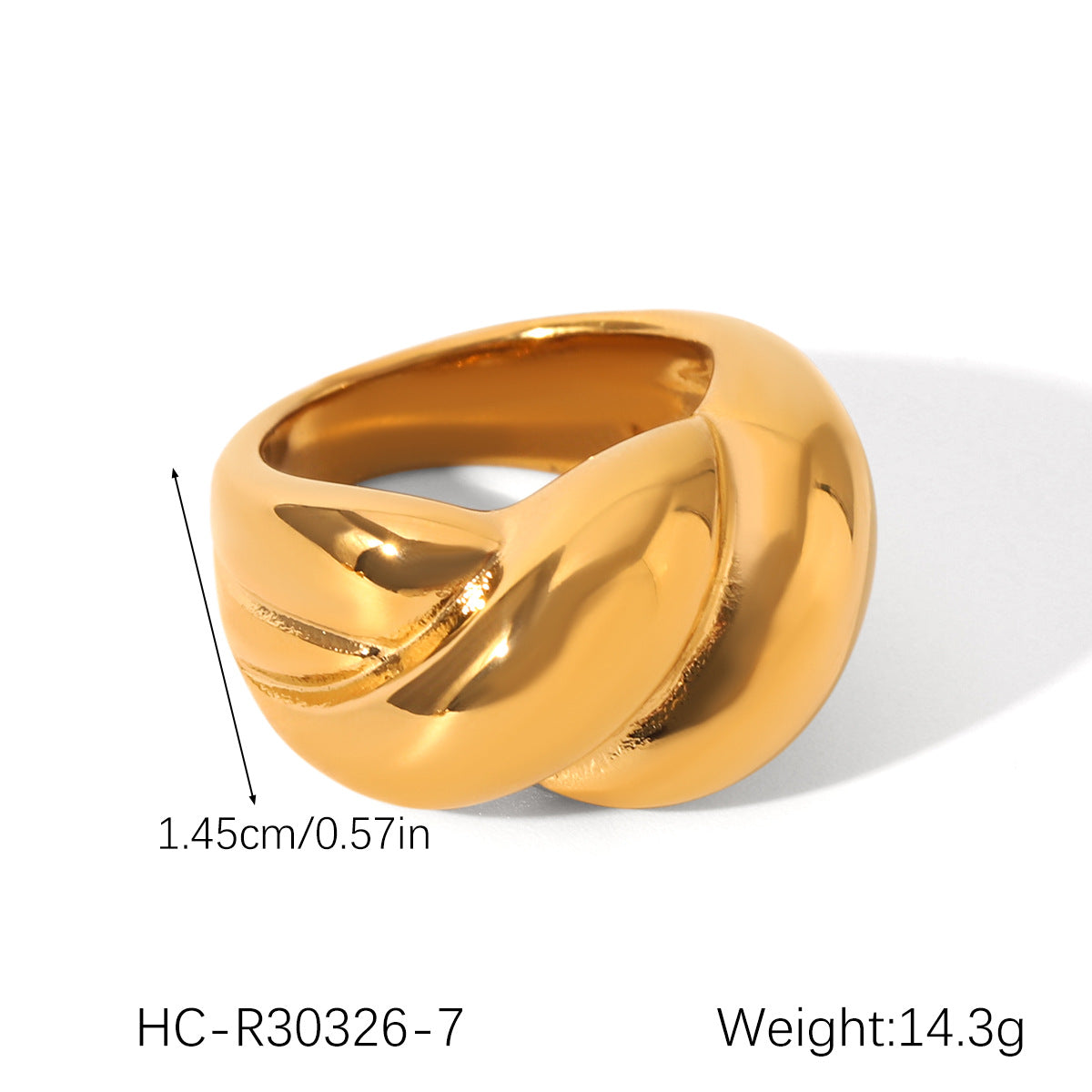 Ins Style Stainless Steel Twist Ring Female Round Bead Ring Star Chain Ring