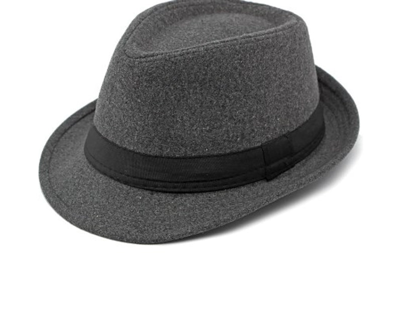 Men's Basic Minimalist Solid Color Wide Eaves Fedora Hat