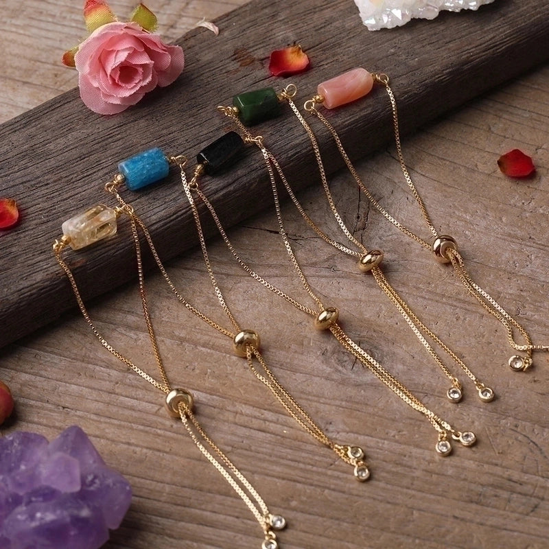 Minimalist Irregular Agate Metal Patchwork Bracelets