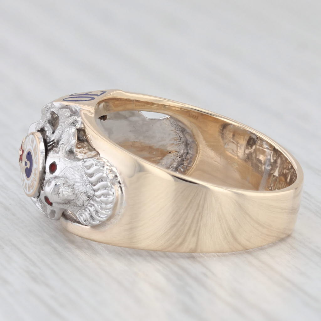 Diamond Fraternal Order of Elks BPOE Ring 10k Gold Size 9.25 Men's Signet