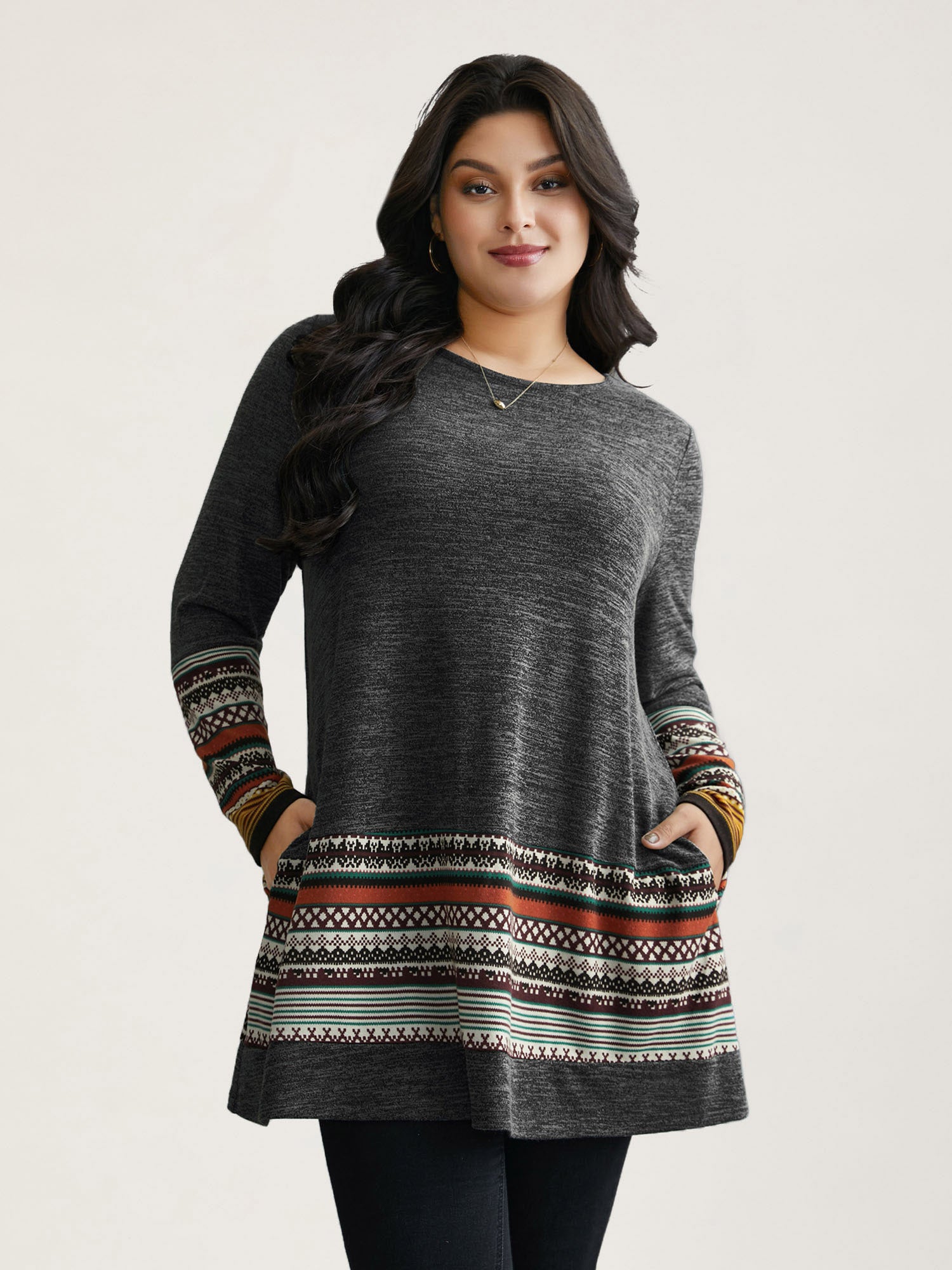 Tunic Boho Print Pocket T-shirt