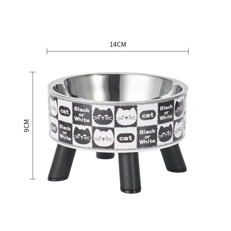 Minimalist Classic Style PP Stainless Steel Polka Dots Checkered Pet Tableware