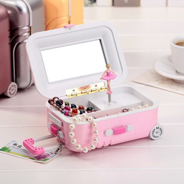 Mini Suitcase Shape Music | Jewellery Mini Storage Box