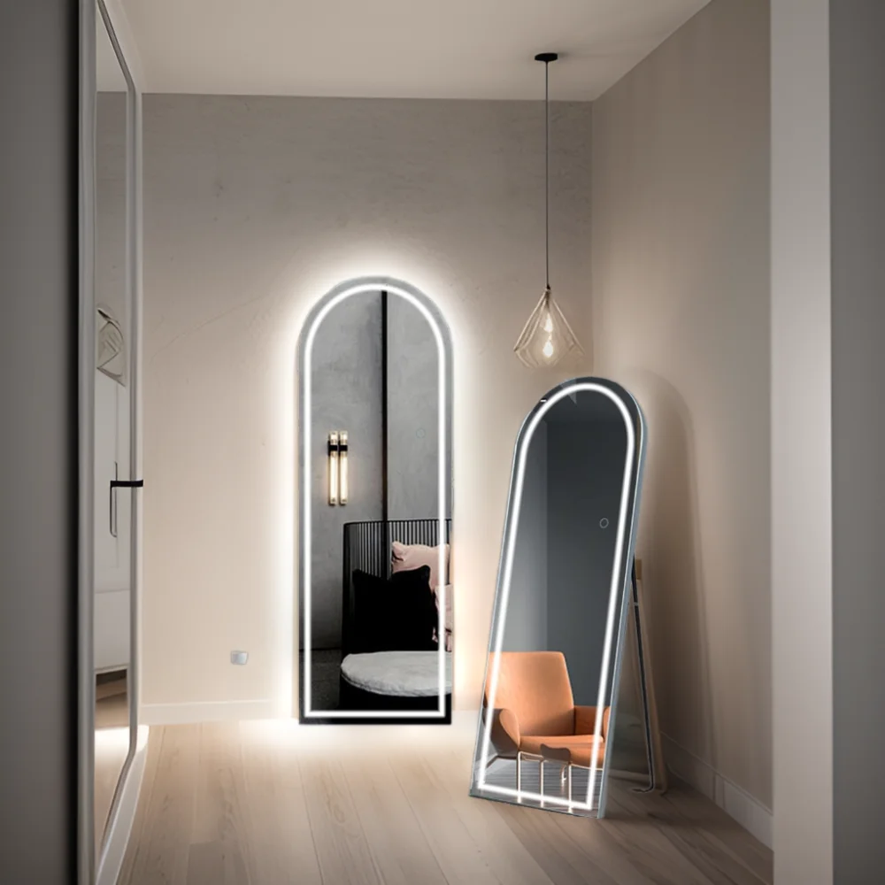 Modern Design Luxury Home Decor Large Full-Length Wall Mounted Mirror with Metal Frame Big Arch Standing Floor Miroir Spiegel