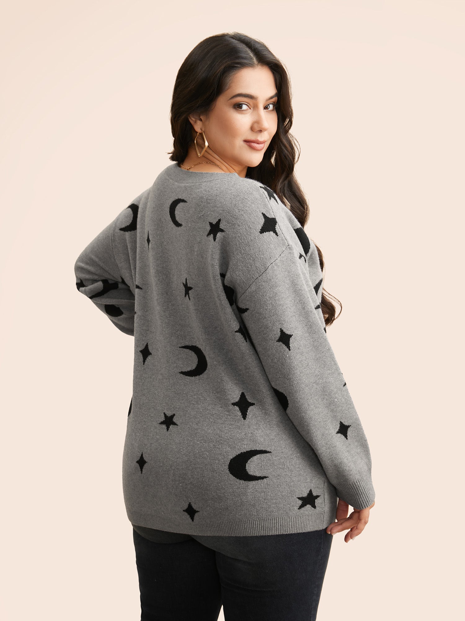 Supersoft Essentials Celestial Jacquard V-Neck Pullover