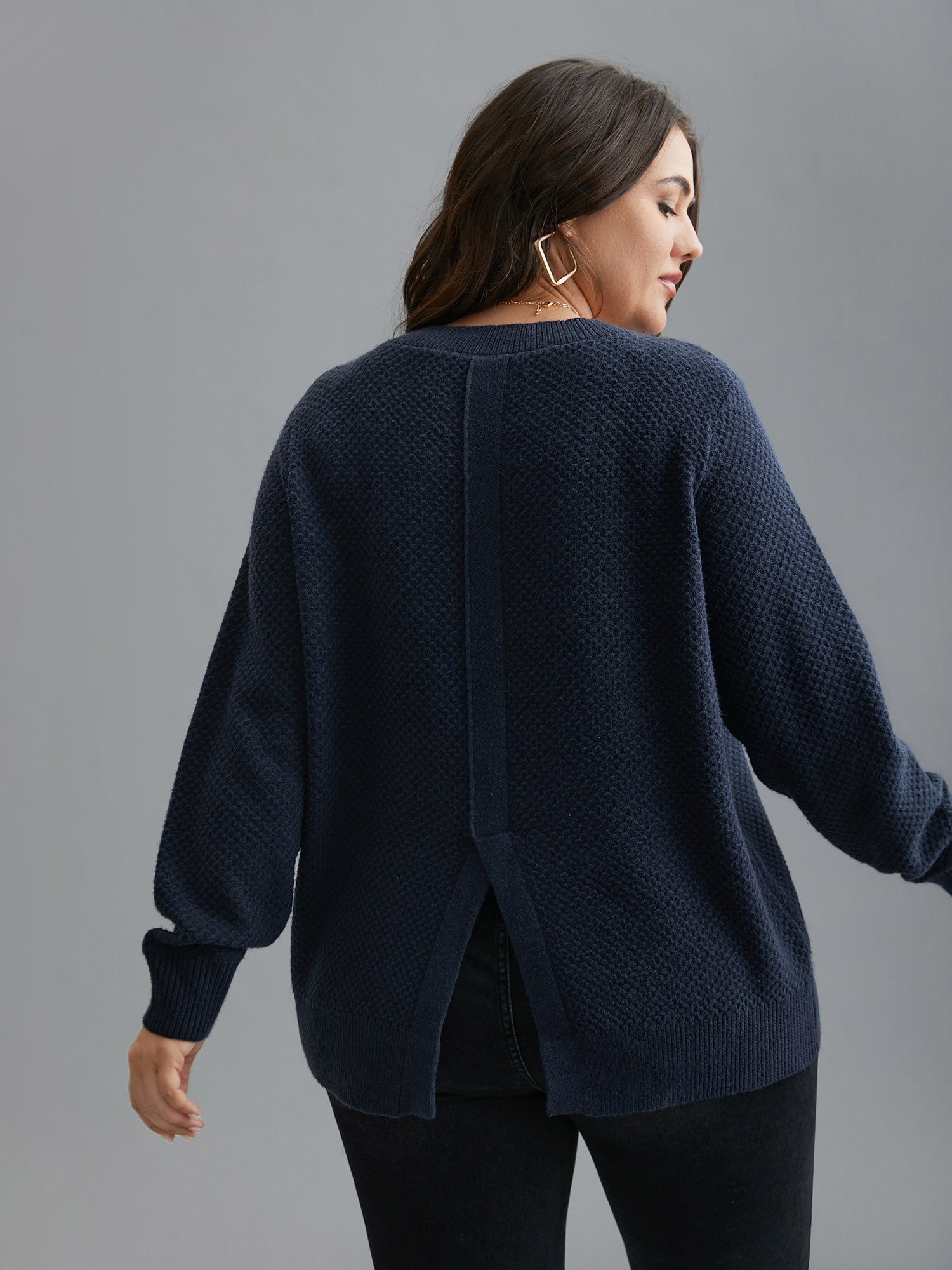 Supersoft Essentials Textured Back Slit Pullover