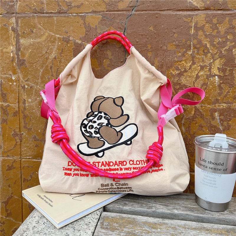 Women's Medium Polyester Animal Plant Streetwear Square Open Shopping Bags