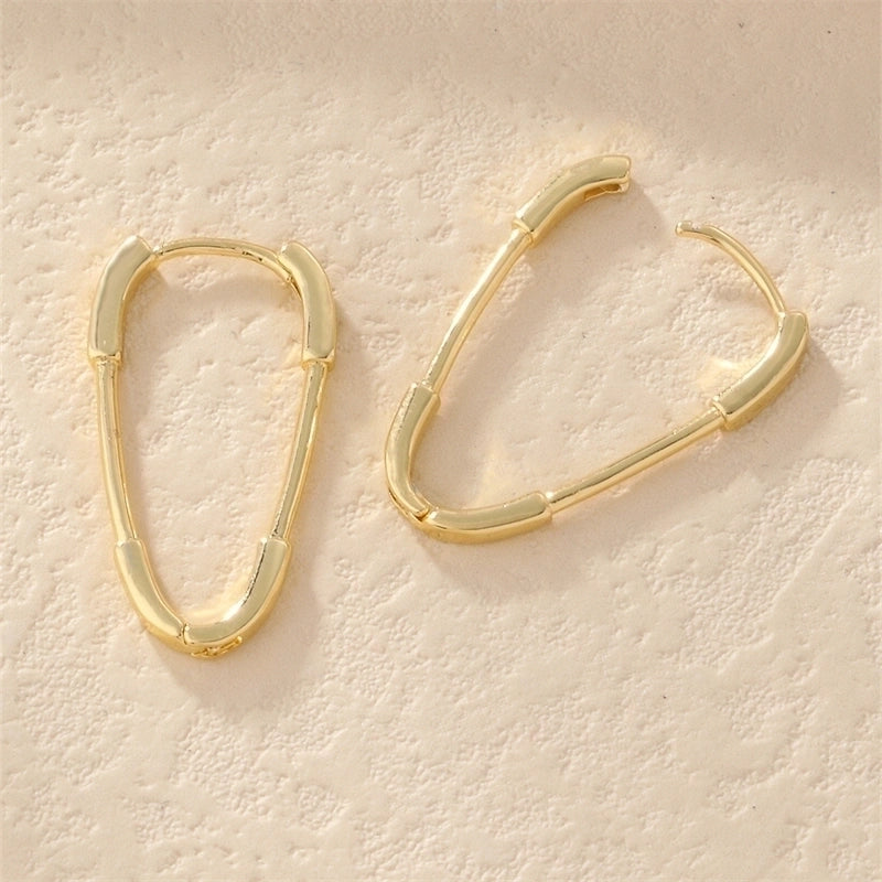 1 Pair IG Style Retro Minimalist Geometric Round Plating Inlay Copper Zircon K Gold Plated Ear Studs