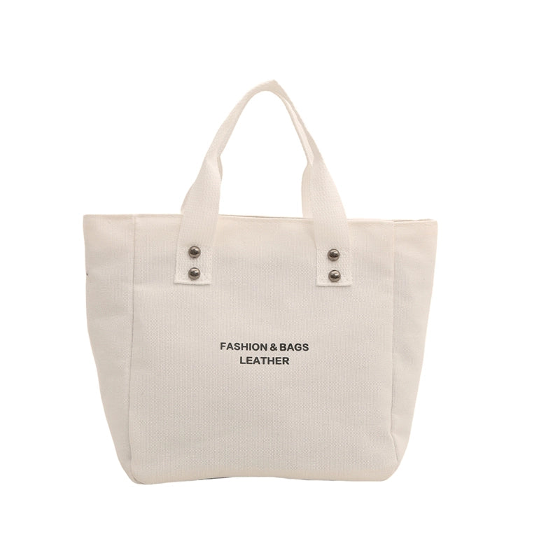 Women's Medium Canvas Letter Solid Color Basic Classic Style Zipper Handbag
